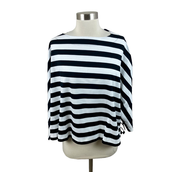 CogTheBigSmoke Japan Oversized Black White Stripe Pullover Shirt - Picture 1 of 4